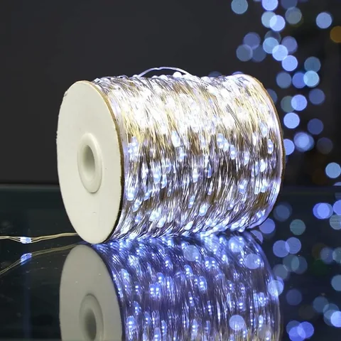 Світлодіодні лед гірлянди для ялинки 200 м срібний 2000 Led роса