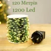 Светодиодные лед гирлянды для елки 120 метров зеленый 1200 Led роса